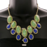 Mi Amore Necklace-Earring-Set Green/Blue