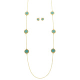 Mi Amore Necklace-Earring-Set Gold-Tone/Blue