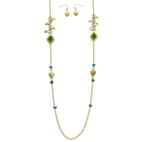 Mi Amore Necklace-Earring-Set Multicolor/Gold-Tone