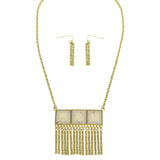 Mi Amore Necklace-Earring-Set Gold-Tone/White