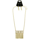 Mi Amore Necklace-Earring-Set Gold-Tone/White