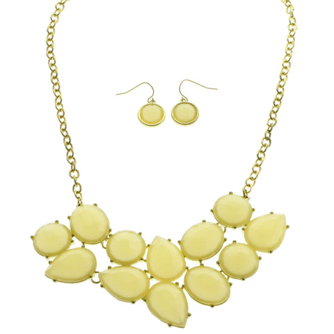 Mi Amore Necklace-Earring-Set Yellow/Gold-Tone