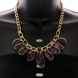 Mi Amore Necklace-Earring-Set Purple/Gold-Tone
