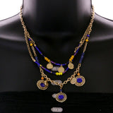 Mi Amore Necklace-Earring-Set Gold-Tone/Blue