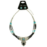 Mi Amore Necklace-Earring-Set Black/Blue
