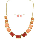Mi Amore Necklace-Earring-Set Red/Peach