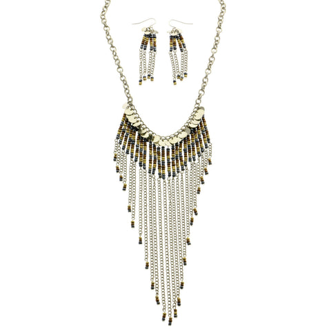 Mi Amore Necklace-Earring-Set Multicolor/Silver-Tone