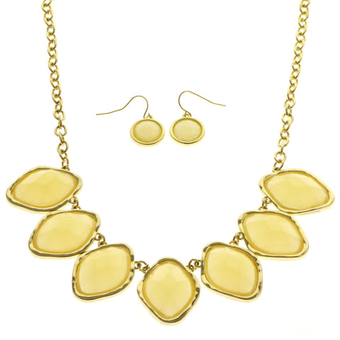 Mi Amore Necklace-Earring-Set Yellow/Gold-Tone