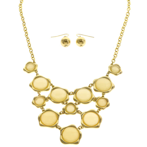 Mi Amore Necklace-Earring-Set Yellow/Gold-Tone