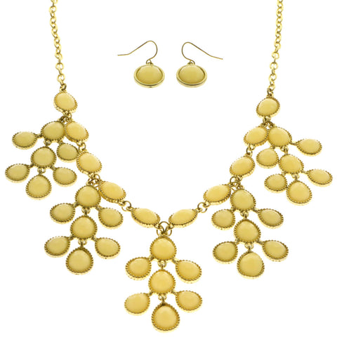 Mi Amore Necklace-Earring-Set Yellow/Gold-Tone