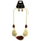 Mi Amore Necklace-Earring-Set Red/Gold-Tone