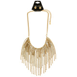 Mi Amore Necklace-Earring-Set Gold-Tone/White