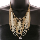 Mi Amore Necklace-Earring-Set Gold-Tone/White
