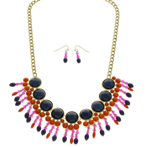 Mi Amore Necklace-Earring-Set Multicolor/Gold-Tone