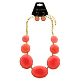 Mi Amore Necklace-Earring-Set Pink/Gold-Tone