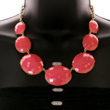 Mi Amore Necklace-Earring-Set Pink/Gold-Tone