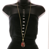 Mi Amore Necklace-Earring-Set Red/Gold-Tone