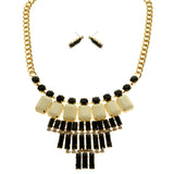 Mi Amore Necklace-Earring-Set Black/White