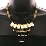 Mi Amore Necklace-Earring-Set Black/White