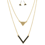 Mi Amore Necklace-Earring-Set Black/White