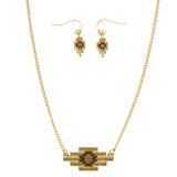 Mi Amore Necklace-Earring-Set Gold-Tone/Brown