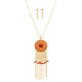 Mi Amore Necklace-Earring-Set Red/Orange