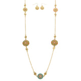 Mi Amore Flower Necklace-Earring-Set Multicolor/Gold-Tone