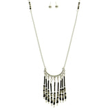 Mi Amore Necklace-Earring-Set Silver-Tone/Black