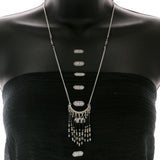 Mi Amore Necklace-Earring-Set Silver-Tone/Black