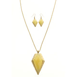 Mi Amore Necklace-Earring-Set Yellow/Gold-Tone