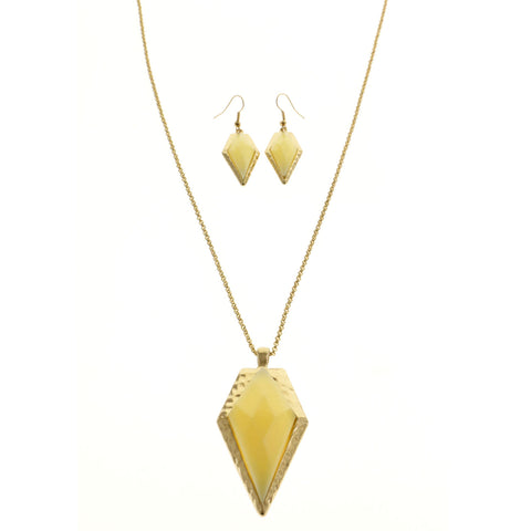 Mi Amore Necklace-Earring-Set Yellow/Gold-Tone