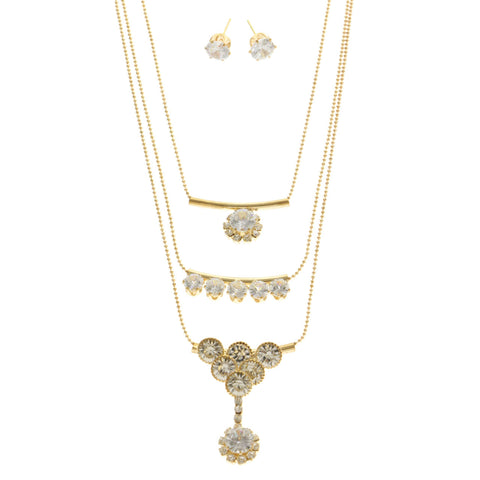 Mi Amore Necklace-Earring-Set Gold-Tone