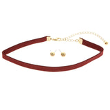 Mi Amore Necklace-Earring-Set Red/Gold-Tone