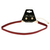 Mi Amore Necklace-Earring-Set Red/Gold-Tone