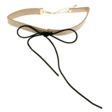Mi Amore Bow Choker-Necklace Tan/Black