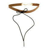 Mi Amore Bow Choker-Necklace Brown/Black