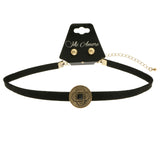 Mi Amore Necklace-Earring-Set Black/Bronze-Tone