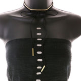 Mi Amore Bow Choker-Necklace Black/Gold-Tone