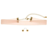Mi Amore Necklace-Earring-Set Pink/Gold-Tone