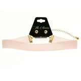 Mi Amore Necklace-Earring-Set Pink/Gold-Tone