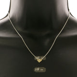 Mi Amore Heart Pendant-Necklace Silver-Tone/Gold-Tone