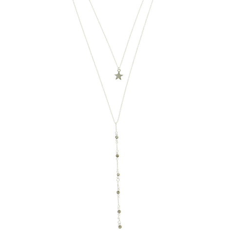 Mi Amore Star Layered-Necklace Silver-Tone