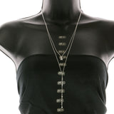 Mi Amore Star Layered-Necklace Silver-Tone