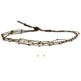 Mi Amore Necklace-Earring-Set Brown/Gold-Tone