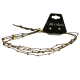 Mi Amore Necklace-Earring-Set Brown/Gold-Tone