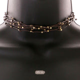 Mi Amore Necklace-Earring-Set Brown/Gold-Tone