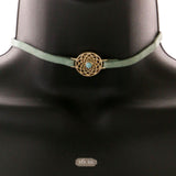 Mi Amore Necklace-Earring-Set Green/Gold-Tone