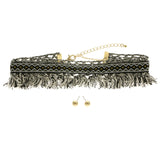 Mi Amore Fringe Necklace-Earring-Set Multicolor/Gold-Tone