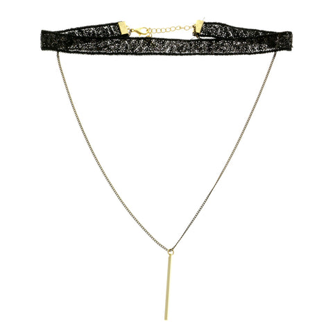 Mi Amore Choker-Necklace Black/Gold-Tone