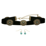 Mi Amore Necklace-Earring-Set Black/Bronze-Tone